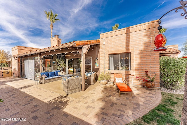 view of patio featuring an outdoor living space