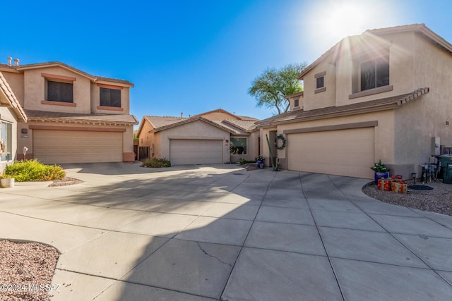 view of front of house with a garage