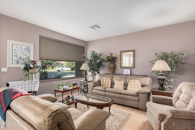 living room featuring light hardwood / wood-style flooring