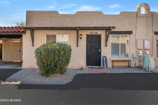 view of pueblo revival-style home