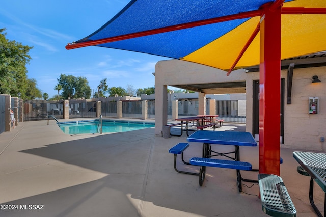 view of pool with a patio