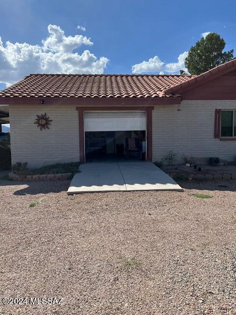 view of garage