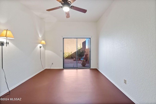 unfurnished room featuring ceiling fan