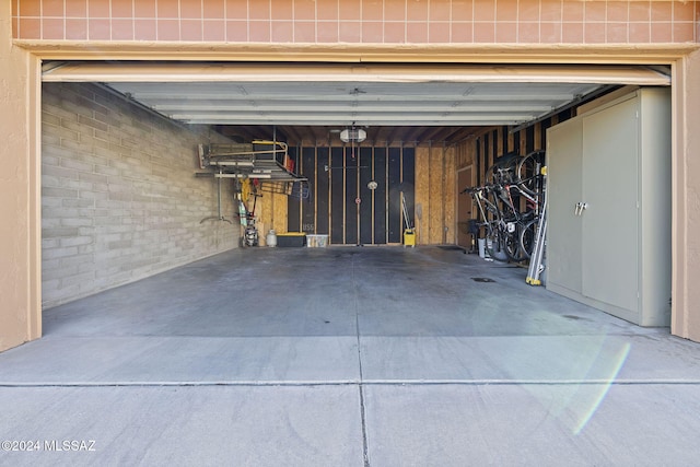 view of garage