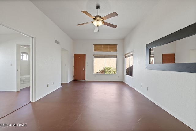 spare room featuring ceiling fan