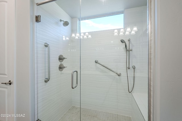 bathroom featuring walk in shower