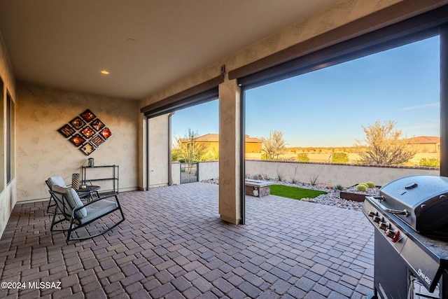 view of patio featuring area for grilling