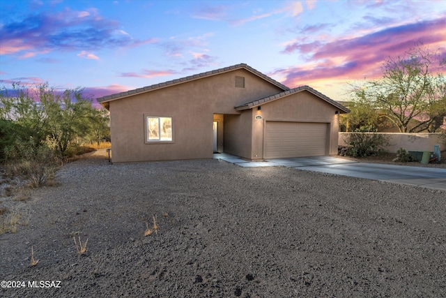 view of front of home featuring a garage