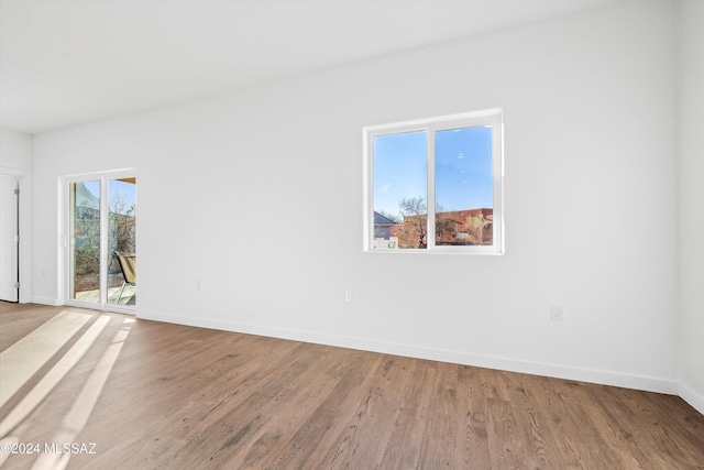 unfurnished room with wood-type flooring