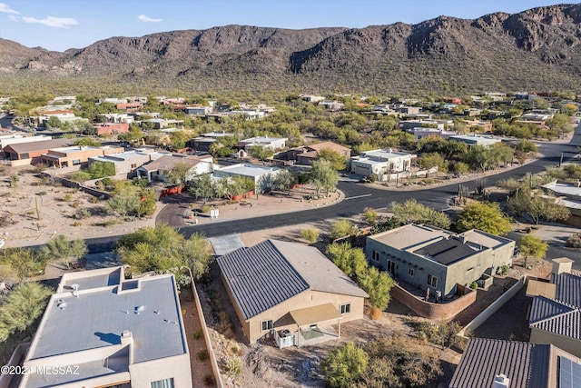 drone / aerial view with a mountain view