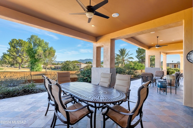 view of patio / terrace with ceiling fan