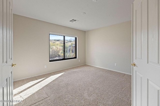 spare room featuring light carpet