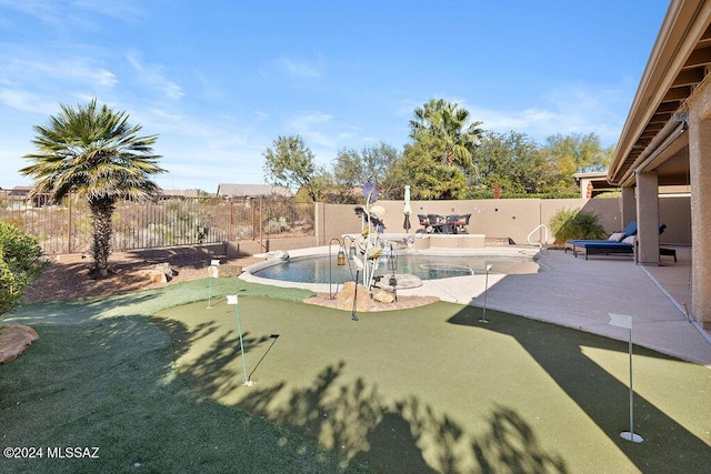 view of pool with a patio area