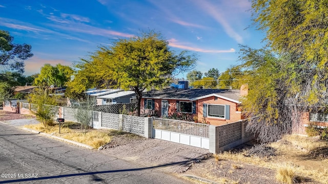 view of single story home