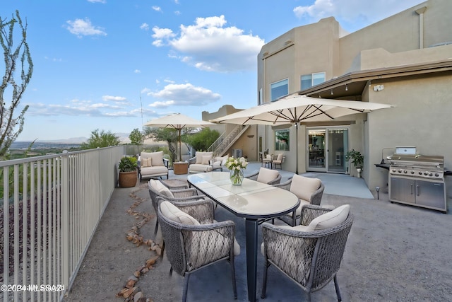 view of patio / terrace featuring a grill