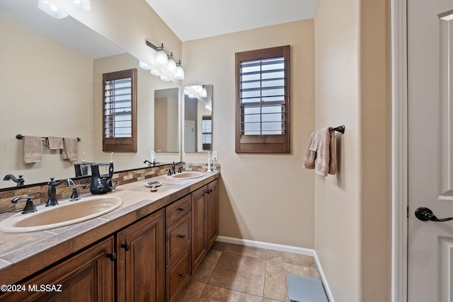 bathroom featuring vanity and tile patterned floors