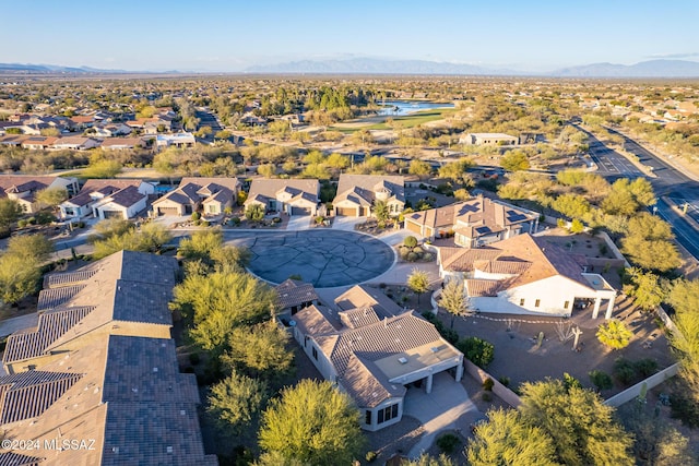 bird's eye view with a mountain view