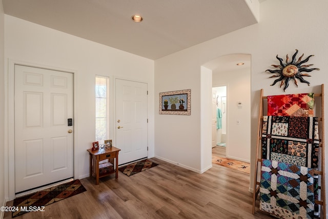 foyer entrance featuring hardwood / wood-style flooring