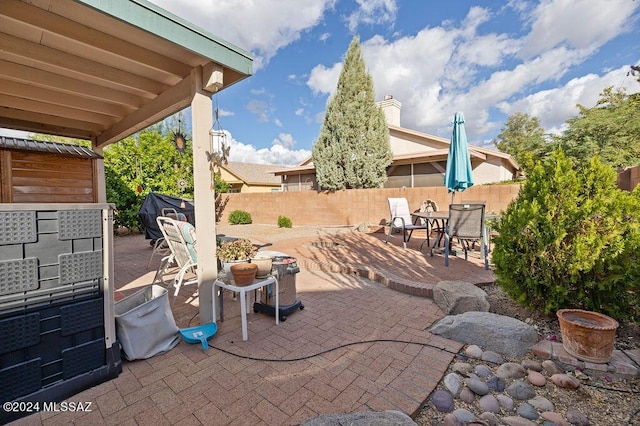 view of patio / terrace featuring a grill