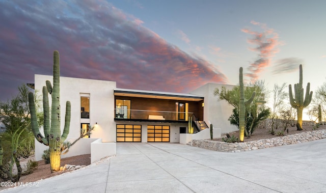 contemporary home featuring a garage