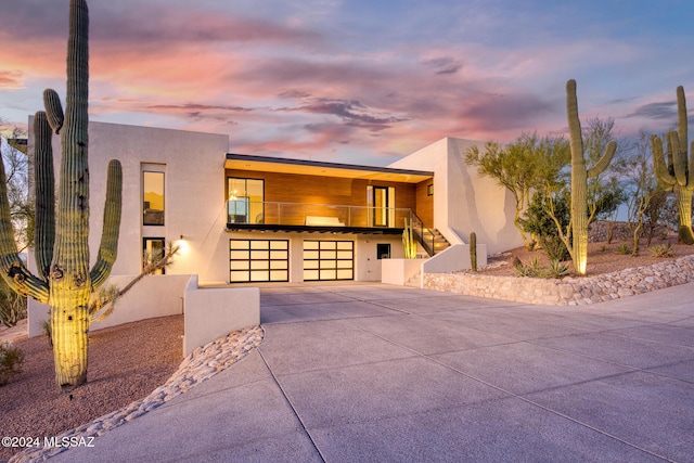 contemporary home with a garage