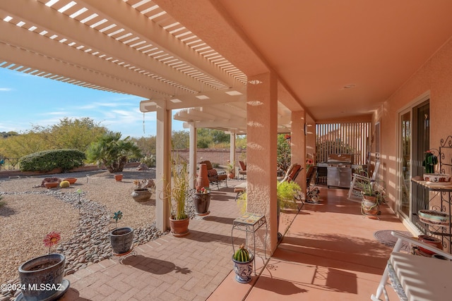 view of patio with a pergola