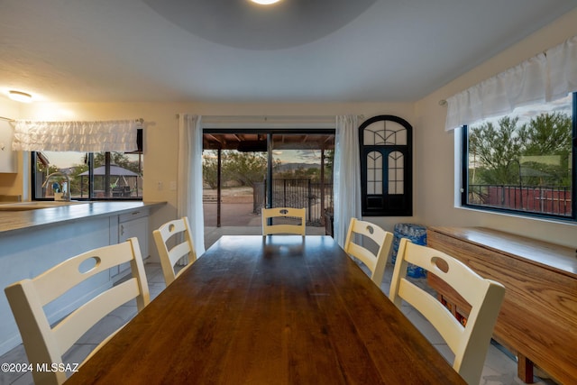 dining area with sink