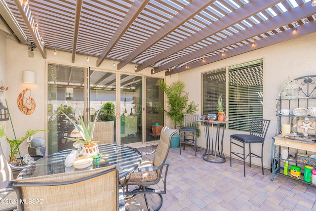 view of patio with a pergola