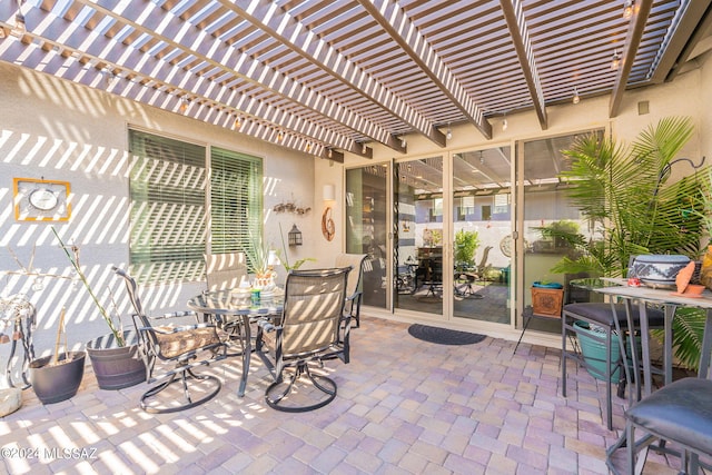 view of patio with a pergola