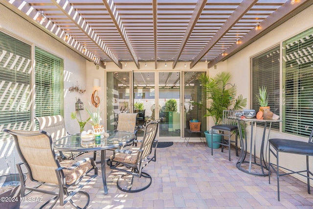 view of patio / terrace with a pergola