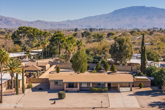 aerial view featuring a mountain view