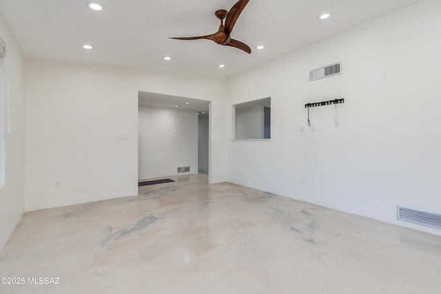 spare room featuring ceiling fan