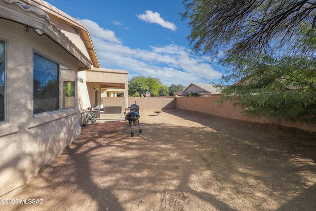 view of yard with a patio area