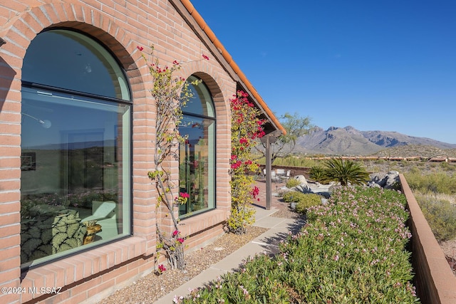 exterior space with a mountain view