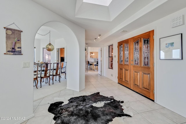 view of tiled foyer entrance