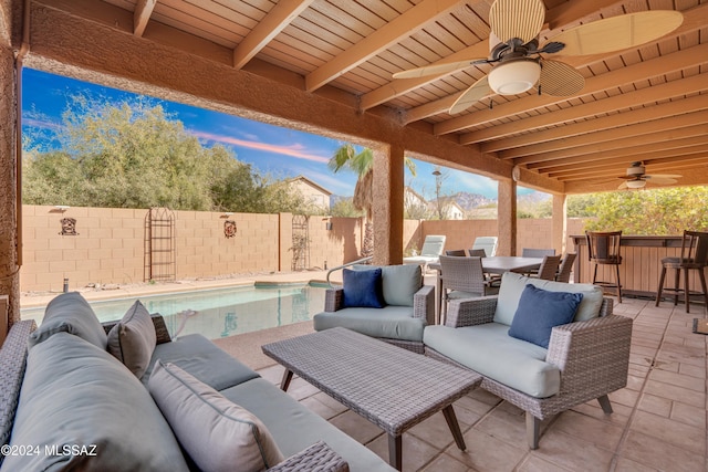 view of patio / terrace featuring an outdoor living space