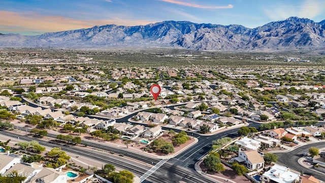 aerial view with a mountain view