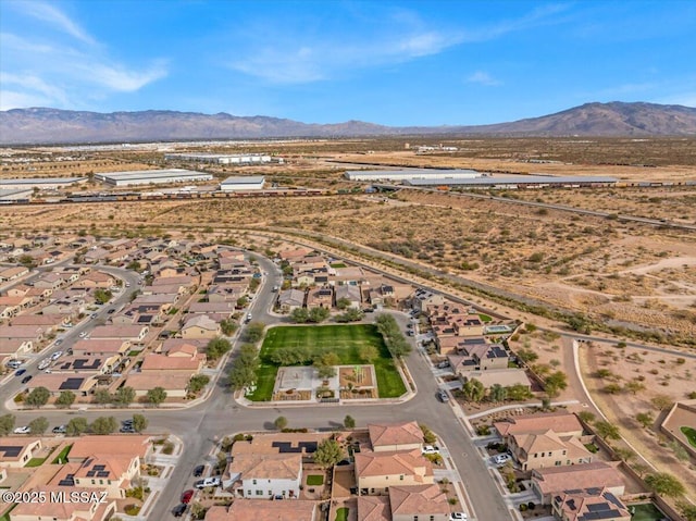 aerial view with a mountain view