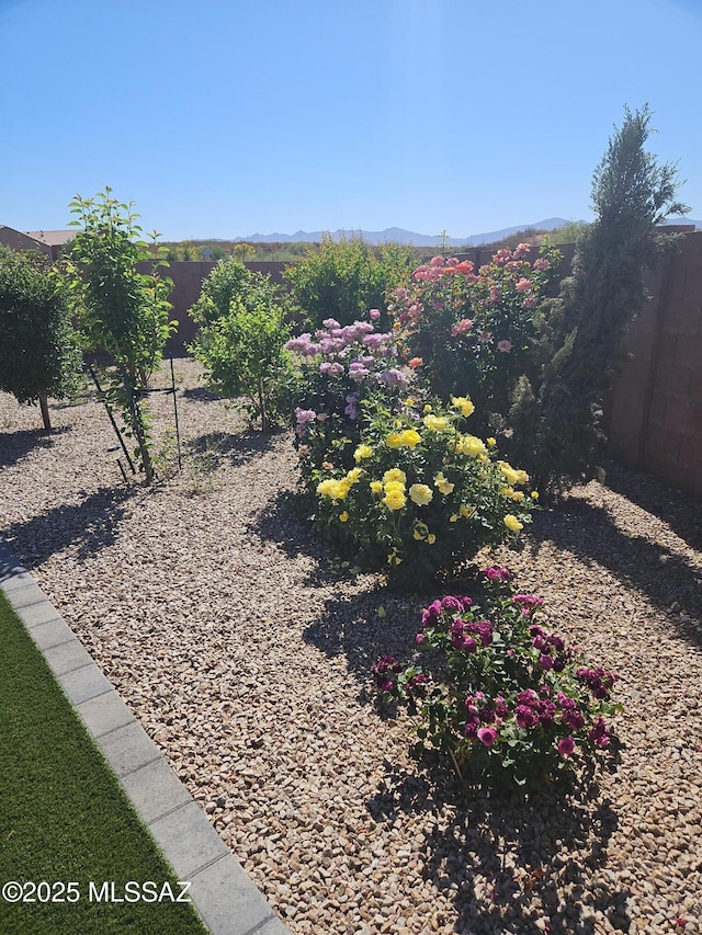 view of yard featuring fence