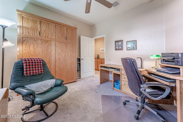 office area with light carpet