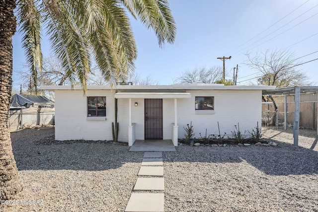 view of single story home