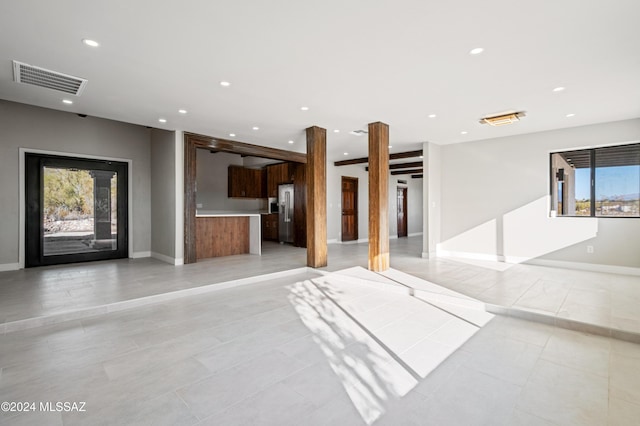 interior space featuring light tile patterned floors