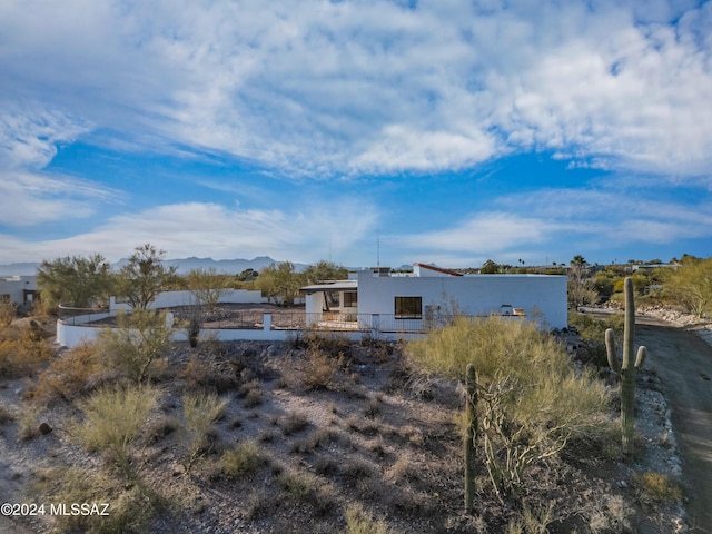 exterior space with a mountain view