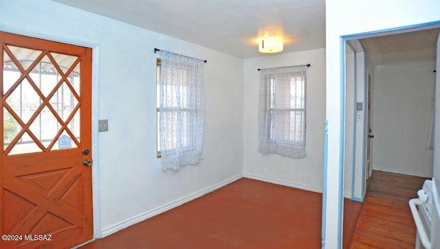 foyer featuring dark wood-type flooring