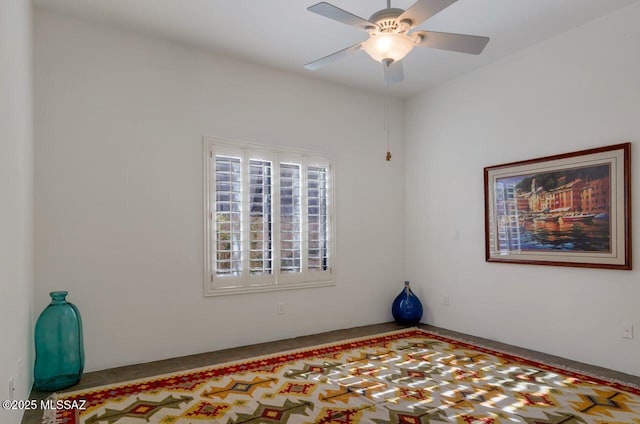 empty room featuring ceiling fan