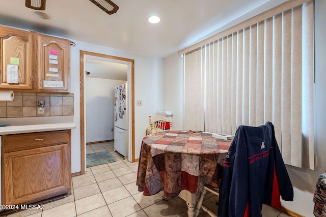 view of tiled dining space