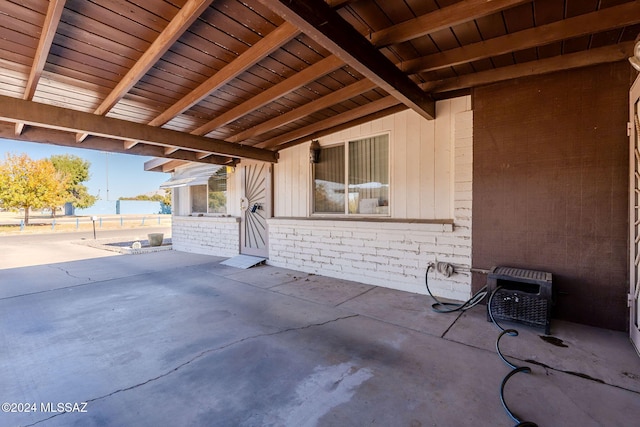 view of patio / terrace featuring heating unit