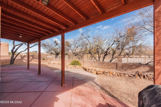 view of patio / terrace featuring a fenced backyard