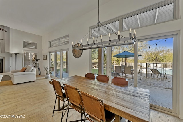 dining room featuring light wood-type flooring