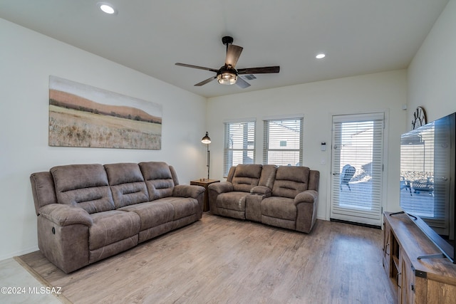 bedroom with ceiling fan and carpet floors